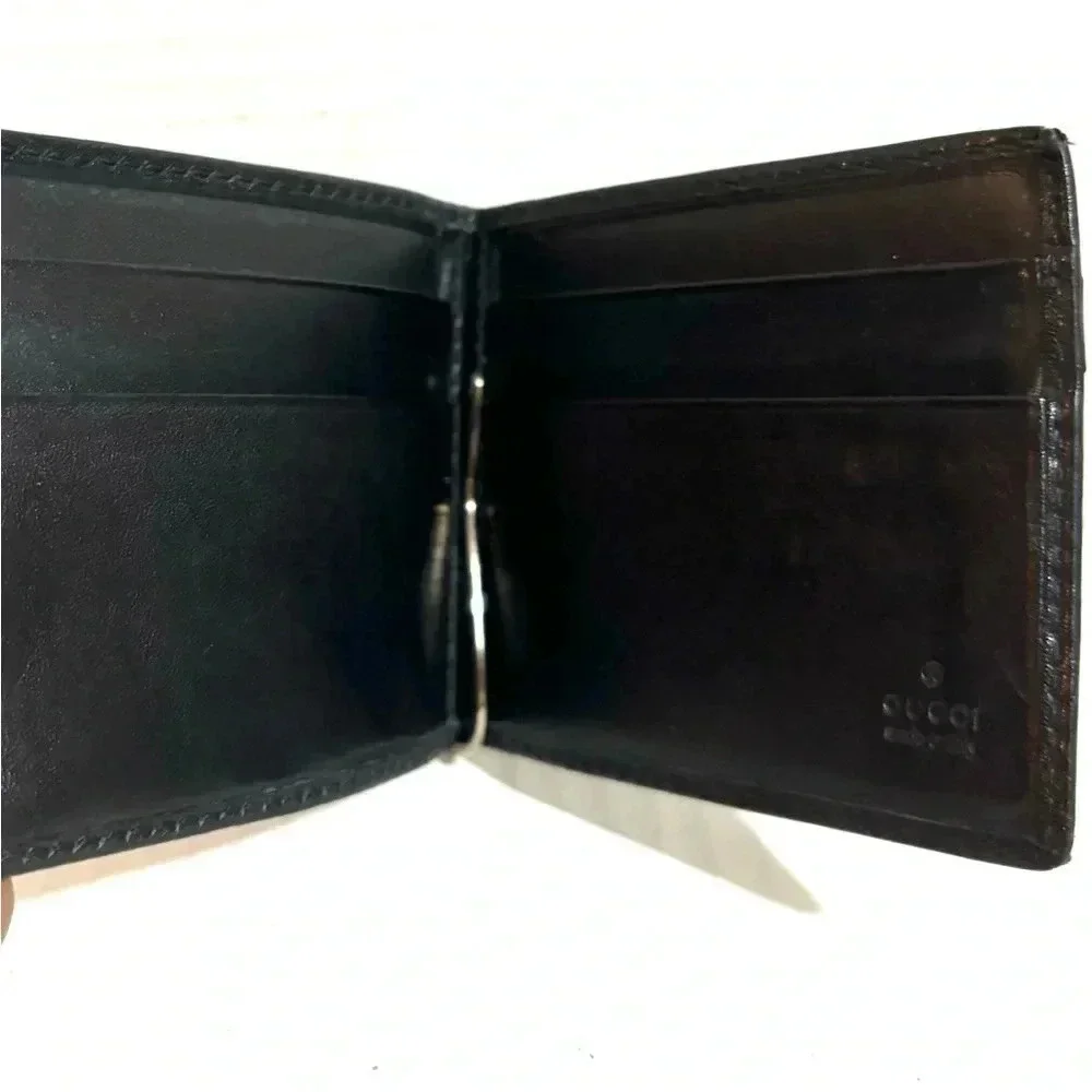 Gucci GG  unisex black canvas/ leather wallet